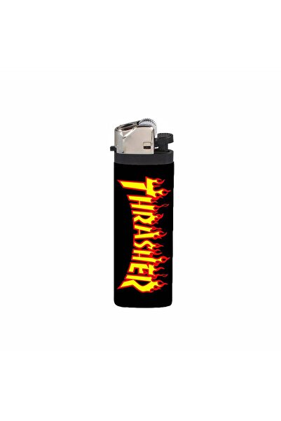 Запалка Thrasher со дизајн на пламен и натпис целосно обложена гасна запалка