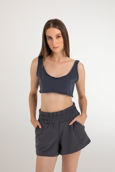 Cotton Wide Cut Crop Top