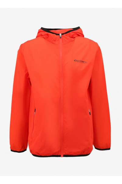 Orange Men's Hooded Relaxed Water Repellent Windbreaker D4Sm-Trc3222