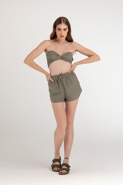 Muslin Shorts Khaki