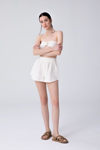 Maia Linen Shorts Ecru