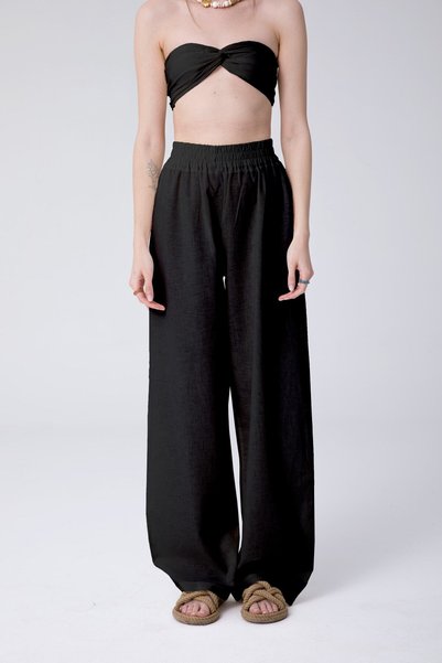 Maia Linen Trousers Black