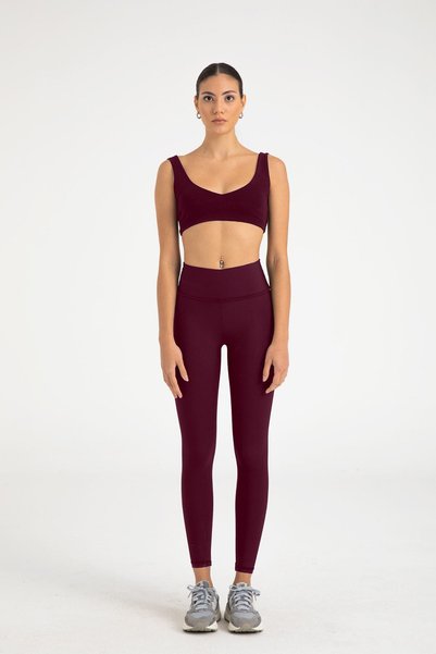 High Waist Extra Supportive Sports Leggings Plum
