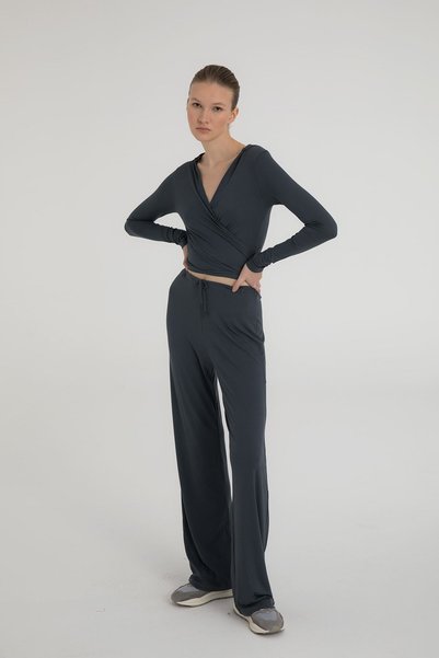 Ultra Soft Lace-Up Trousers Smoked