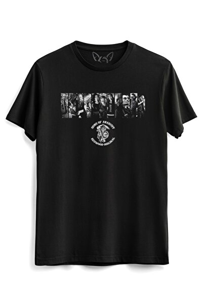 Црна маица за деца со принт на Son Of Anarchy