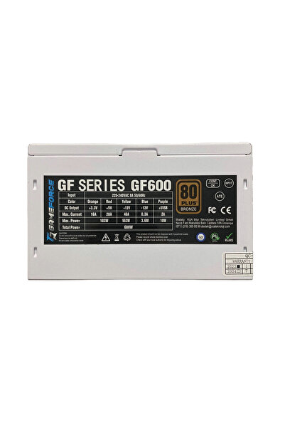 GF600 WHITE 600W 80+ Bronze сертифицирано напојување