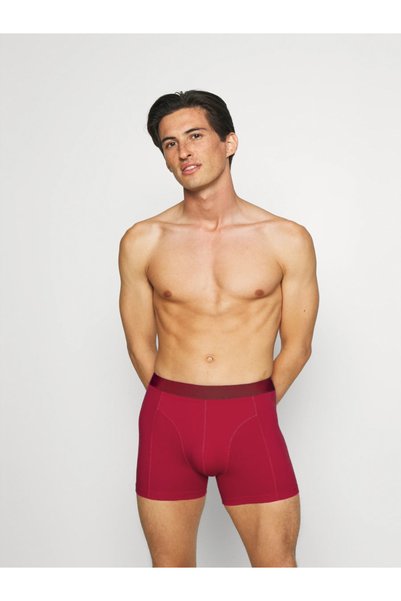 Bamboo-Model Sports Boxers Anti Bacterial And Anti Allergic Men's Burgundy Color Sports Boxers