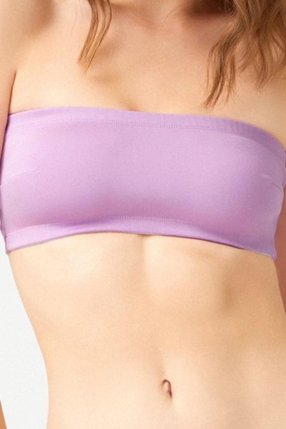 Strapless Crop Top Bustier Lilac