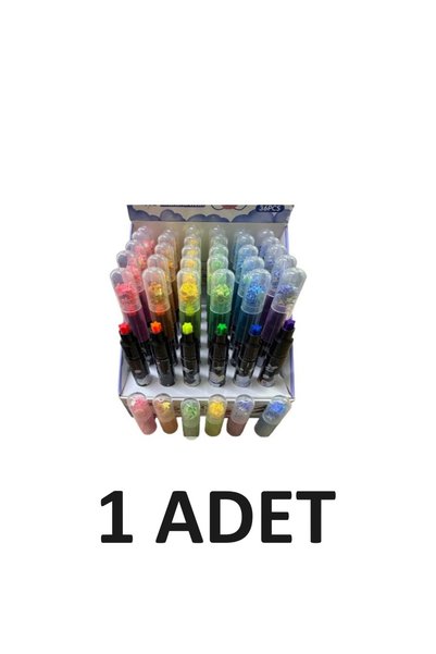 Star Heart Figured Printed Sequined Highlighter Pen (1 Piece)