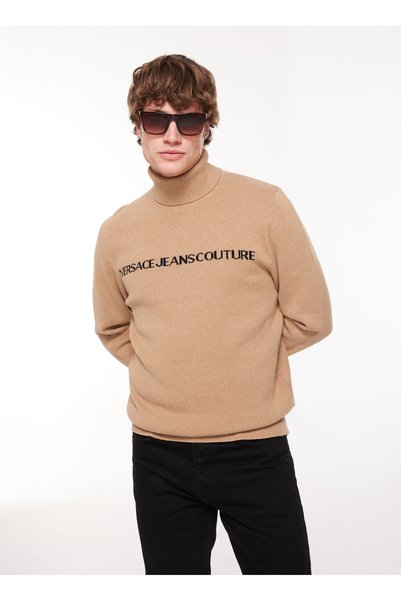 Half Turtleneck Slim Fit Black - Khaki Men's Sweater 75GAFM07CM06HQF5
