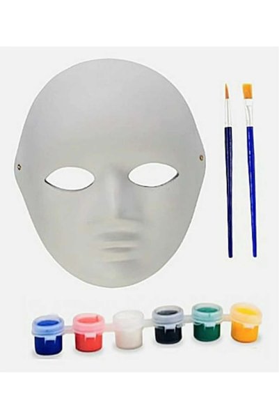 Sure Cardboard Mask Painting Set Acrylic with Silk Brush