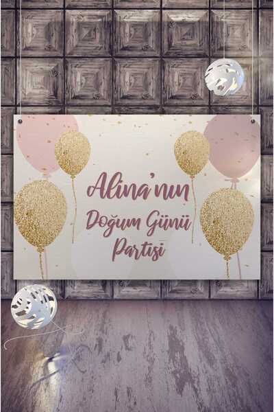 Балони со светки банер за роденденска забава 70x100cm за девојче