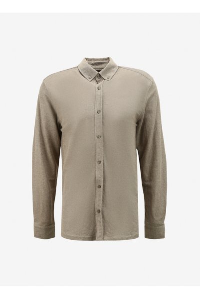 Light Brown Men's Buttoned Regular Fit Shirt Fc4Sm-Gml 0877
