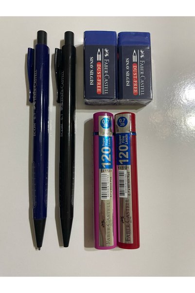 Faber Econ Black-Navy Set + 2 Faber 120 Pieces Tips + 2 Faber Erasers