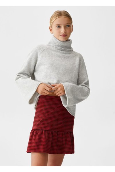 Houndstooth Print Skirt