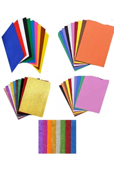 Ticon School Stationery Set 5 Piece Set (Felt, Eva, Adhesive Eva, Silvery Eva, Silvery Adhesive Eva)