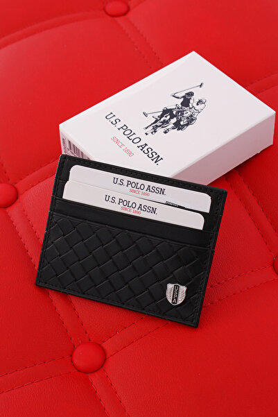 U.S. POLO ASSN. 7667-7668-7669 НОСАЧ ЗА КАРТИЧКИ ОД ПРАВА КОЖА, ЦРН