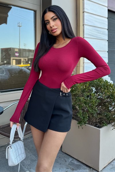 Women's Burgundy Princess Collar Blouse