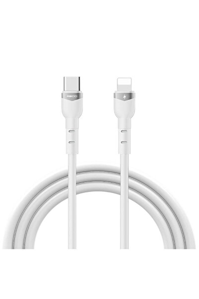 iPhone PD кабел за полнење со функција за брзо полнење Recci RTC-P35CL 100cm Type-C до Lightning кабел бел