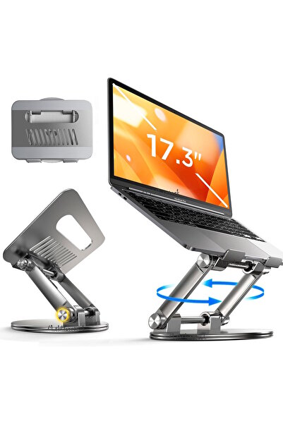 LP06 360 прилагодлив метален држач за лаптоп Macbook Notebook Ipad таблет 10 инчи и 17.3 инчи компатибилен сребрен