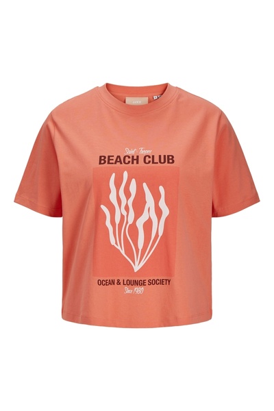 Jack Jones Jxsally Reg Oneck SS Orange Women's T-Shirt -12227968-23