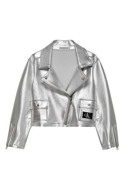 Women's Gray Sweatshirt Silver Perfecto Hwk Jacket