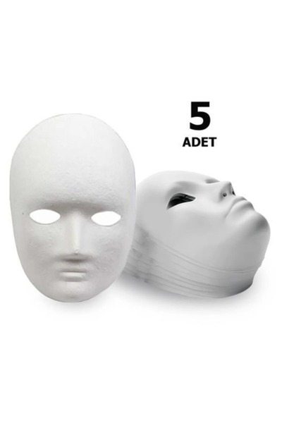 5 Pieces, Cardboard Mask, Paintable, Educational Mask Painting, Event Mask