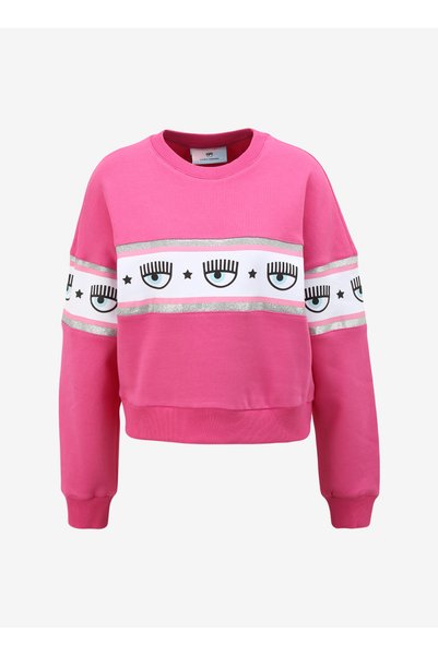 Crew Neck Printed Pink Women's Sweatshirt 75Cbif03