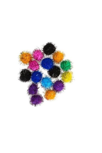 Colorful Glitter Pompom Set 10 mm