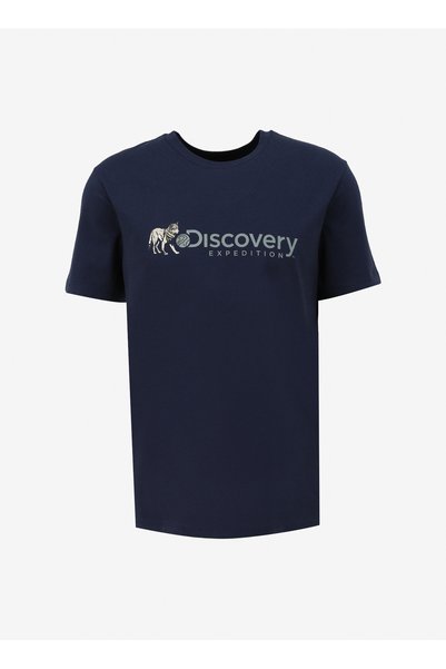 D4Sm-Tst3308 Indigo Crew Neck Basic Printed Men's T-Shirt