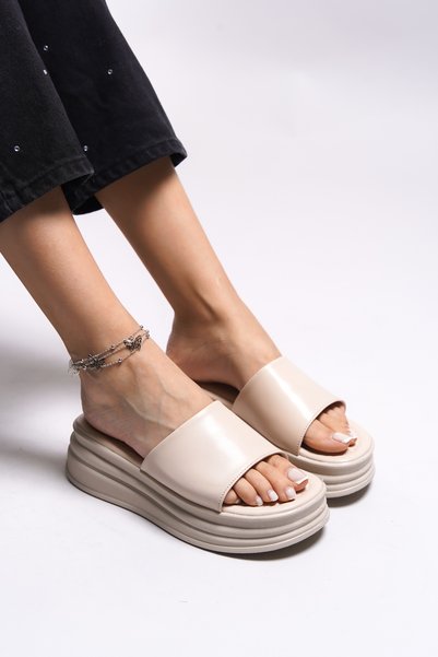 Loukerios Women's Slippers0012315 Beige