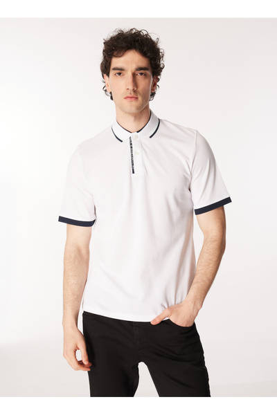 White Men's Polo T-Shirt Jjsteel Polo Ss