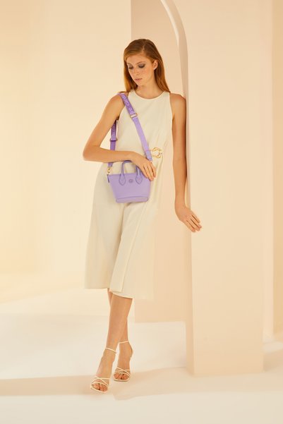 Lavender Print Women's Shoulder Bag 05Po24Y1833
