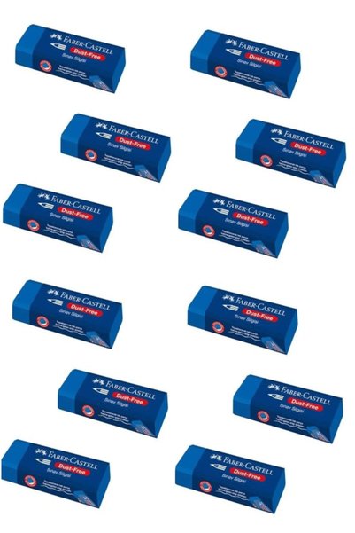 12 Exam Erasers Blue