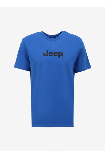 Blue Men's Crew Neck Basic Printed T-Shirt J4Sm-Tst7246