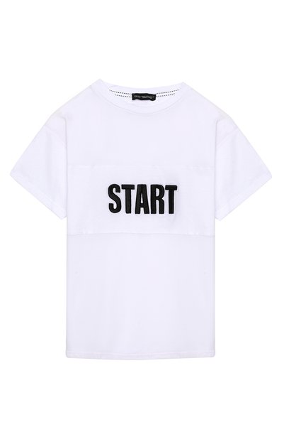 Print Detailed Tulle T-Shirt White