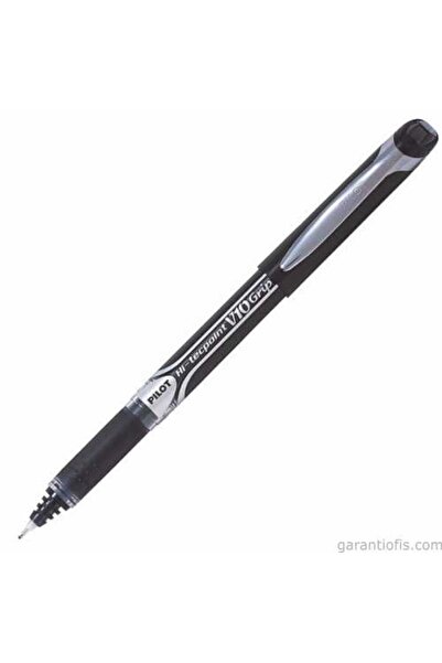 Hi-tecpoint V10 Grip црно ролер пенкало со игла врв (1,0MM)