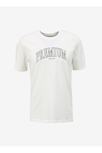 Round Neck Off White Men's T-Shirt Jprblumalik Ss Tee Crew Neck Fst