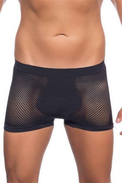 C12106 Seamless Fancy Men's Boxer Black