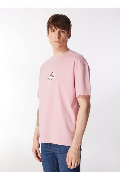 Men's Pink Round Neck T-Shirt - JOREASTER ACTIVITY TEE SS CREW NECK