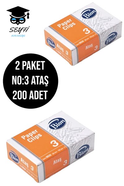 2 PACK Bion Paper Clip No:3 30 MM 1 PACK 100 PIECES TOTAL 200 PIECES