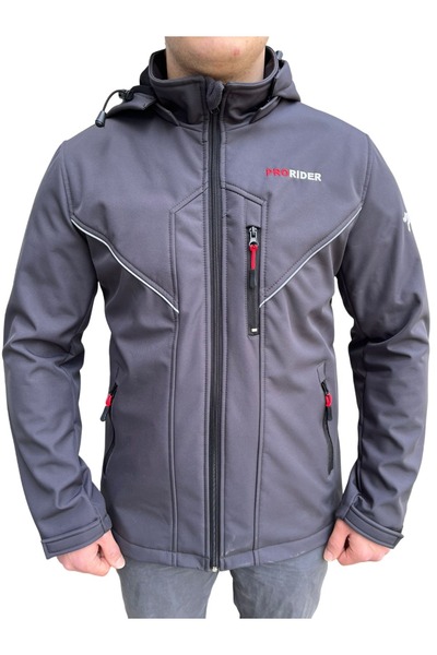 Shark Softshell моторџиска јакна со заштита, антрацит