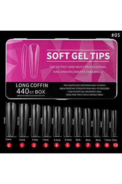 Soft Gel Tips протетски врвови за нокти продолжување нова генерација 440 парчиња