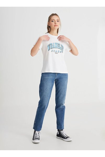 Crew Neck Off-White Women's T-Shirt W7N4205541102-Crew Neck T-Shirt