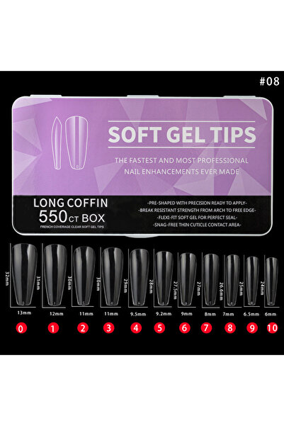Soft Gel Tips протетски врвови за нокти за продолжување, нова генерација 550 парчиња