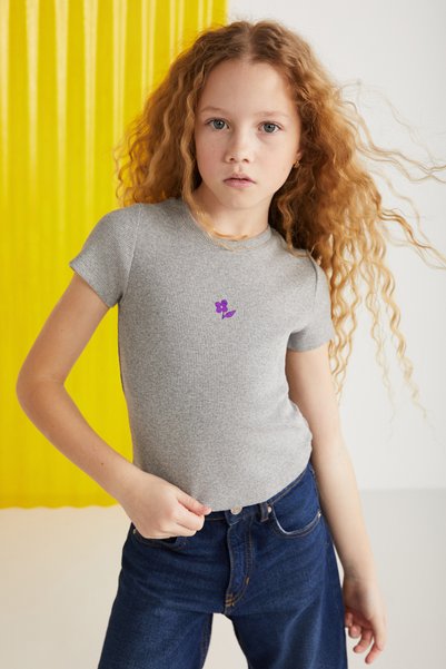 QUARTZ-GRM24021 95% cotton 5% elastic girl's tshirt Grimelange T-Shirt