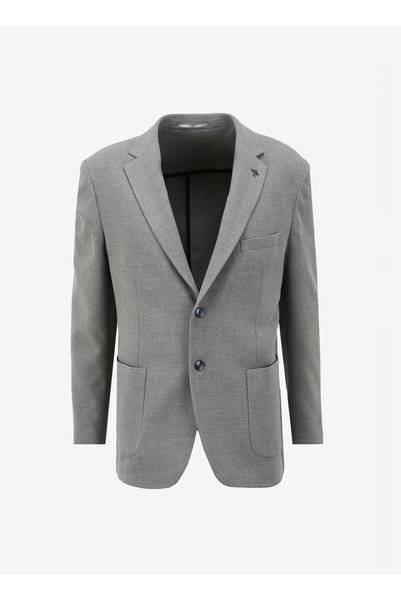 Regular Fit Gray Men's Plain Jacket Fc4Sm-Ckt 0770
