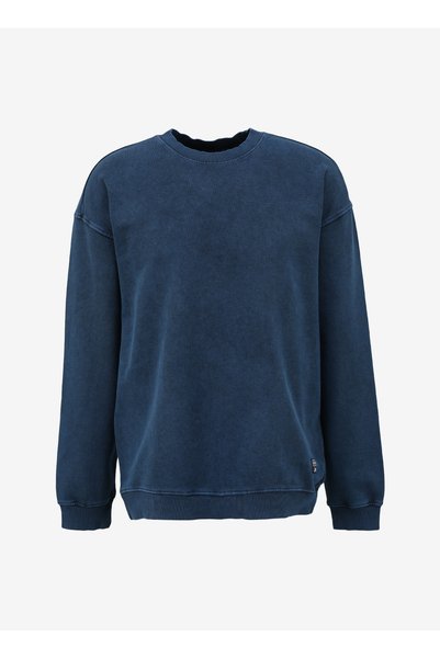 Crew Neck Indigo Men's Sweatshirt L241469Tf Loose Fit Sweatshirt