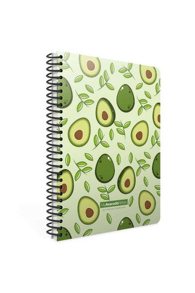 Avocado Spiral Cardboard Cover 80 Sheets A4 Squared Notebook Model-5