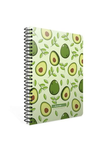 Avocado Spiral Cardboard Cover 80 Sheets A4 Striped Notebook Model-4